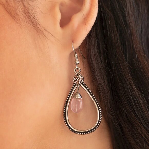 paparazzi Jewelry - Paparazzi Jewelry - I'll Believe It ZEN I See It - Pink Earrings - Vintage